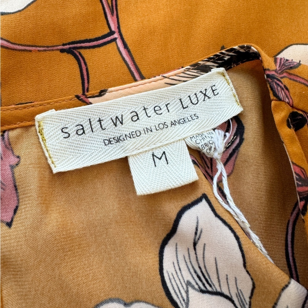 SALTWATER LUXE • Skye Midi Dress in Orange Multi - Picture 11 of 13